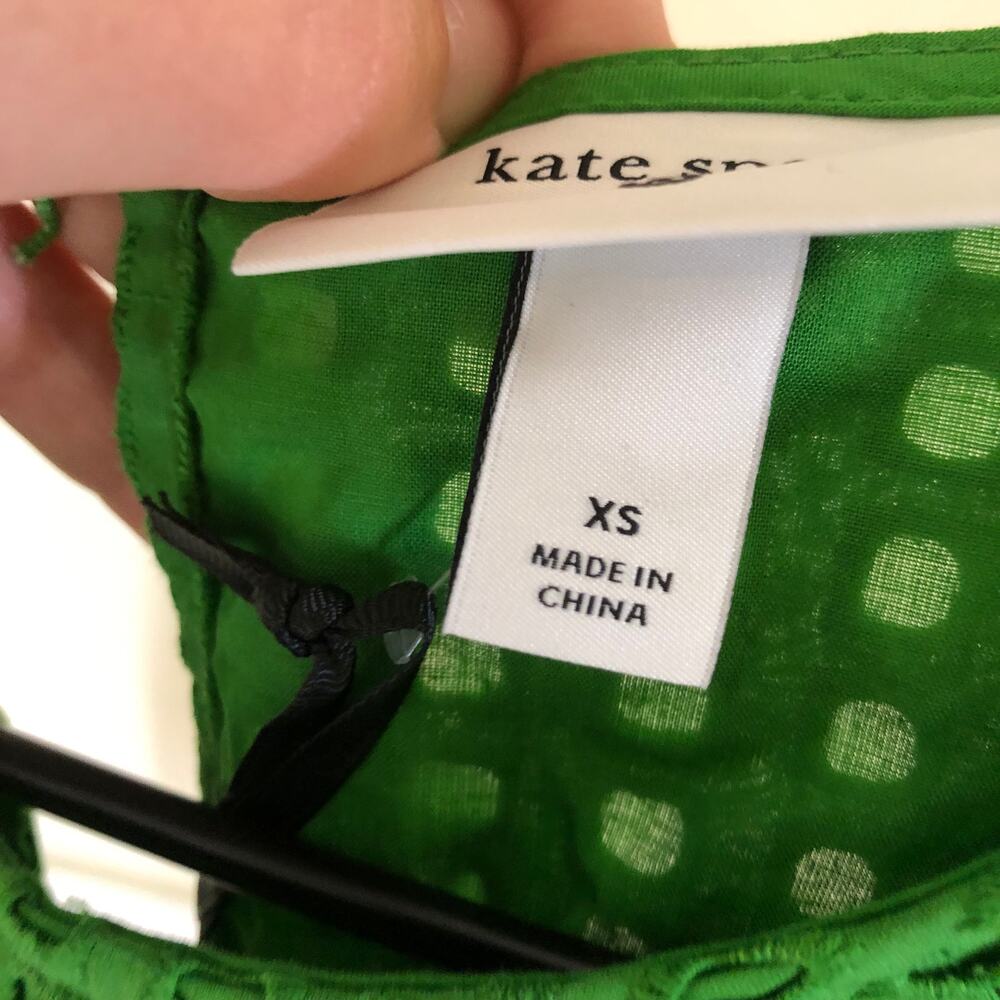 Kate Spade X Target NWT Green Boxy Eyelet Crop Top Size XS Broken Button Loop - Picture 5 of 15